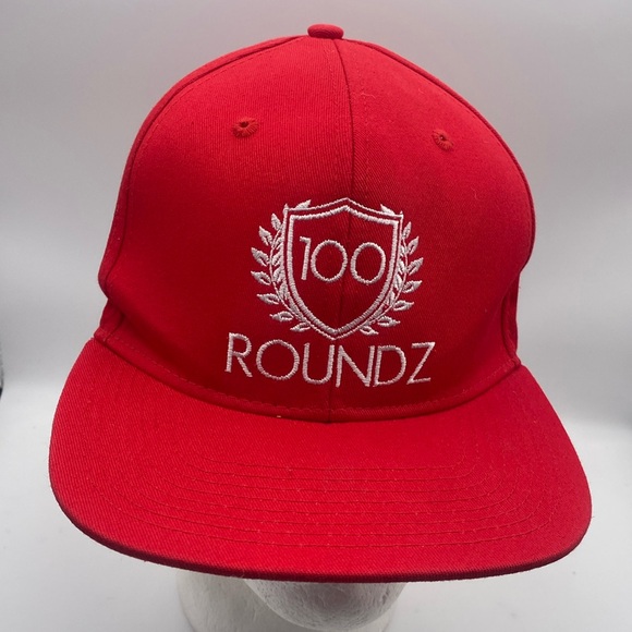 100 ROUNDZ Men’s Red White SnapBack Cap - Picture 1 of 6